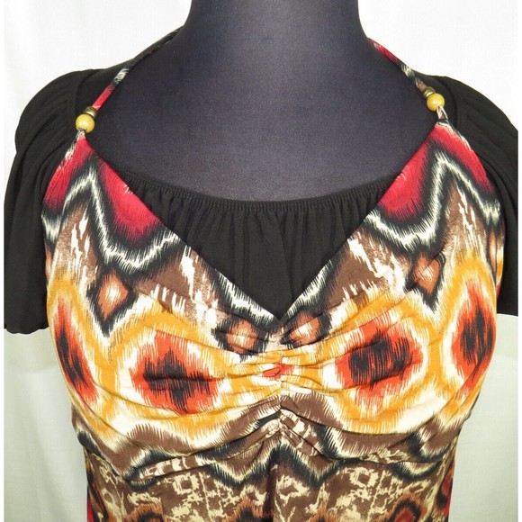 Vintage L.A. Blues Women's Southwestern Print Layered Look Blouse Plus 18-20 - Picture 5 of 11
